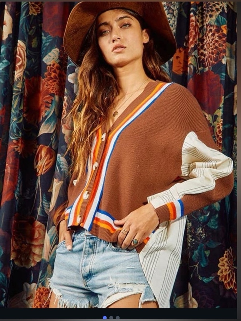 Bucketlist Striped Button Down Cardigan Shirt